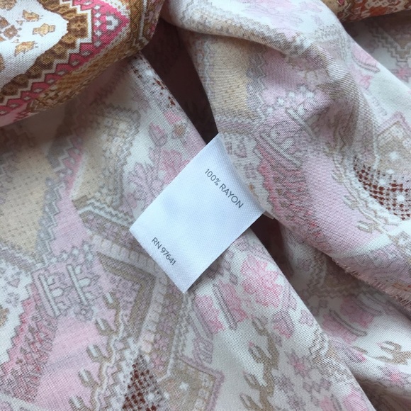 J. Jill bohemian printed blouse button down - Picture 7 of 8